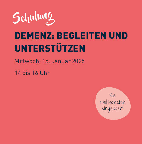 Flyer Demenz Schulung 25. Januar 2025 Bild