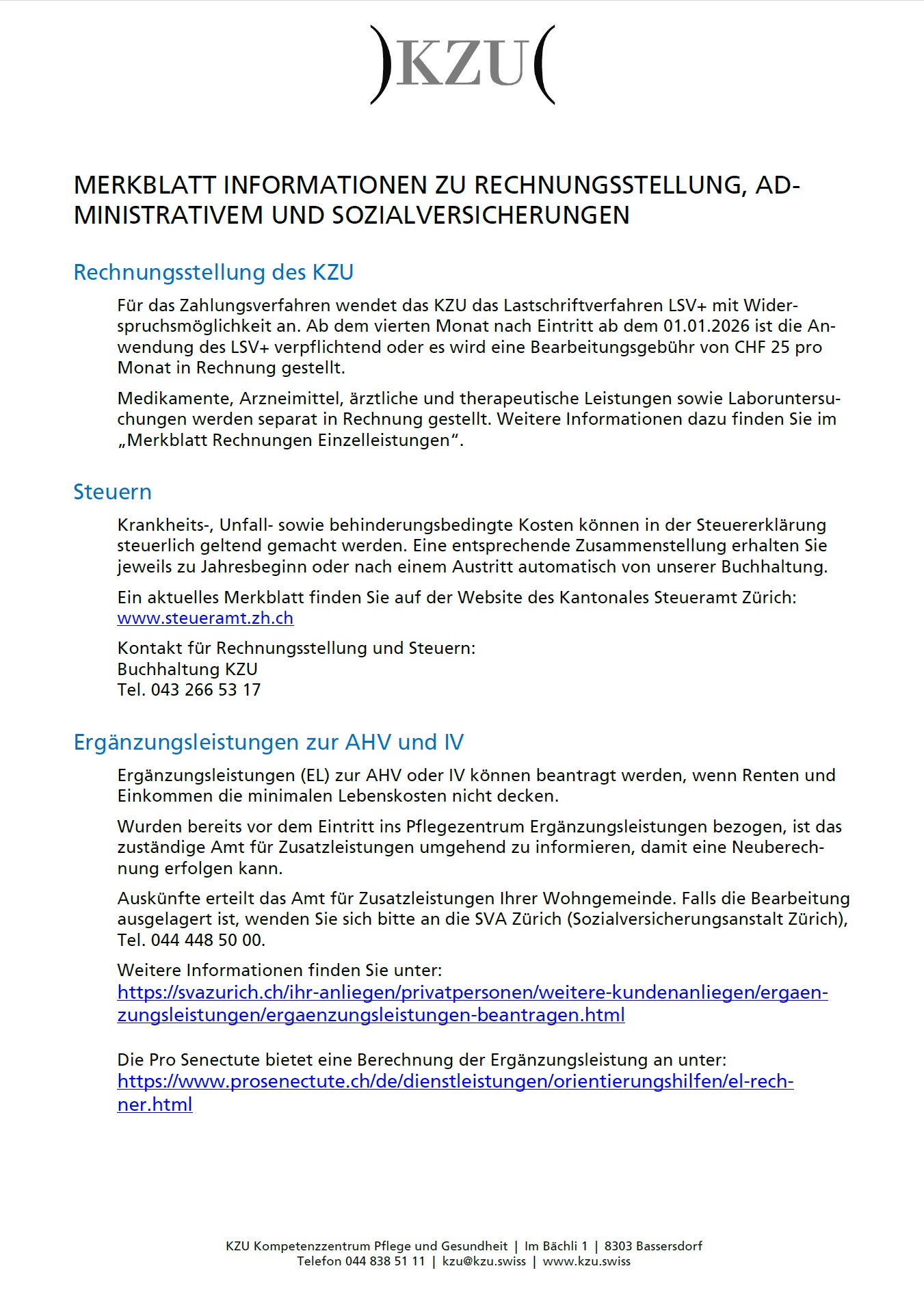 Merkblatt Sozialversicherungen 2026